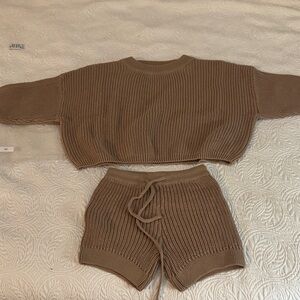 Brown Knit Sweater and Shorts Set, new without tags